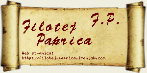 Filotej Paprica vizit kartica